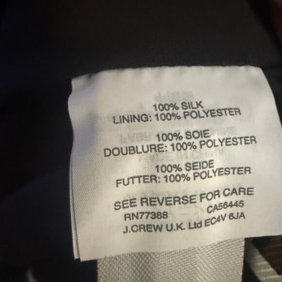 J Crew Silk A Line Twill Midi Dress Black Blue Ivory Windowpane Check Size 4 NWT - Picture 3 of 4